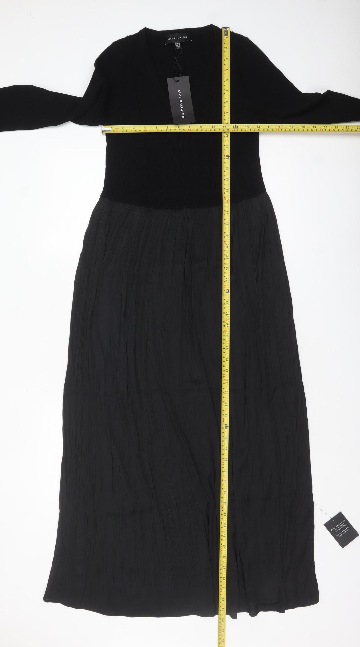 Live Unlimited Women’s Black Long Fit & Flare Dress UK 12