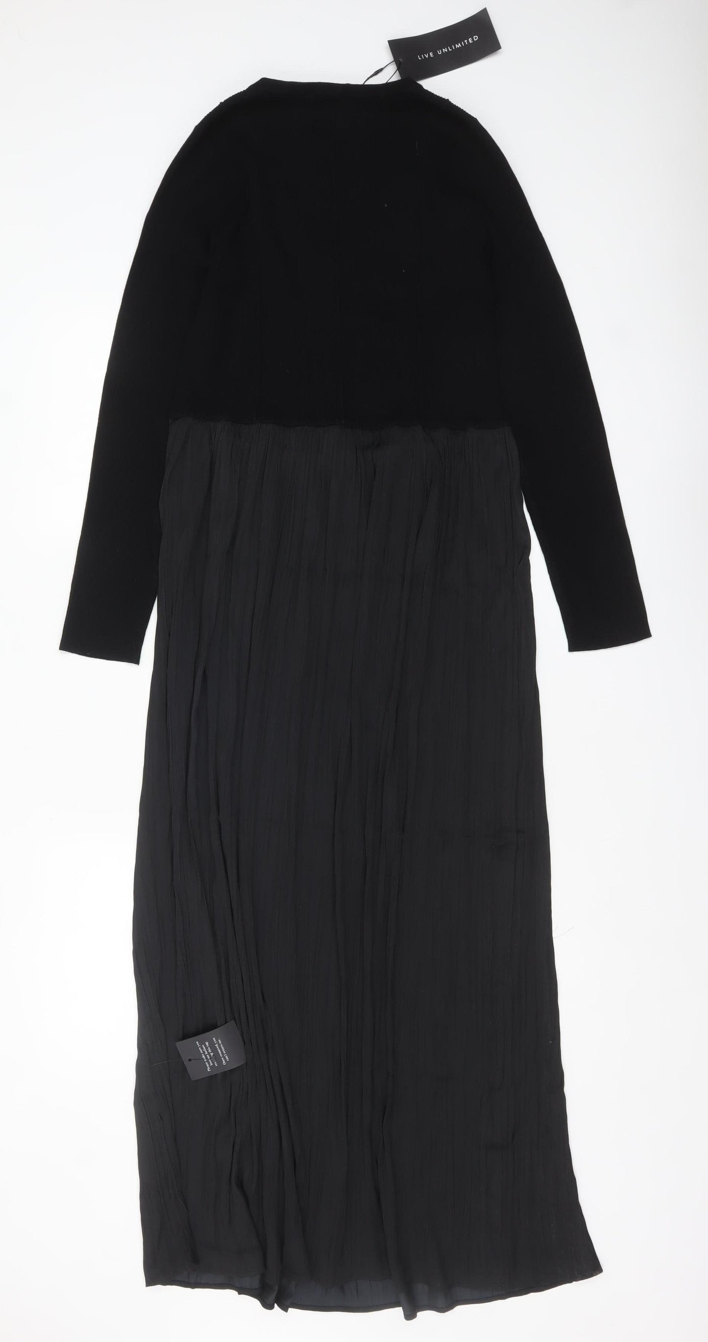 Live Unlimited Women’s Black Long Fit & Flare Dress UK 12