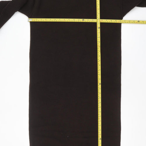 Next Women’s Black Jumper Dress Size S Wool Blend High Neck Button Detail