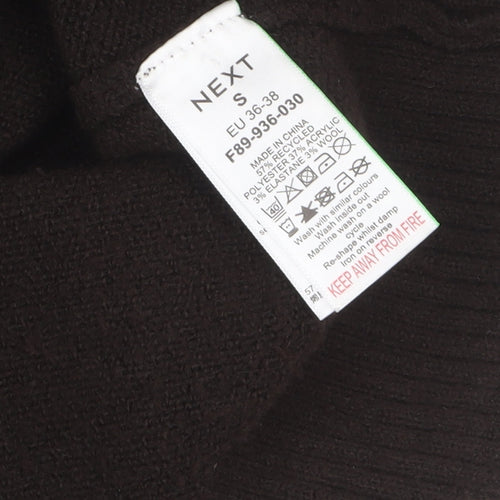 Next Women’s Black Jumper Dress Size S Wool Blend High Neck Button Detail