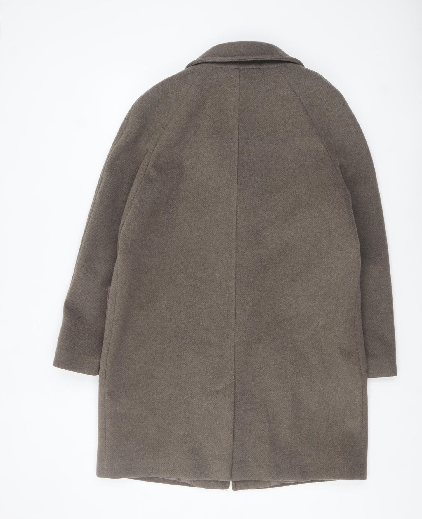 Marks and Spencer Womens Brown Mid-Length Button Overcoat Size 14