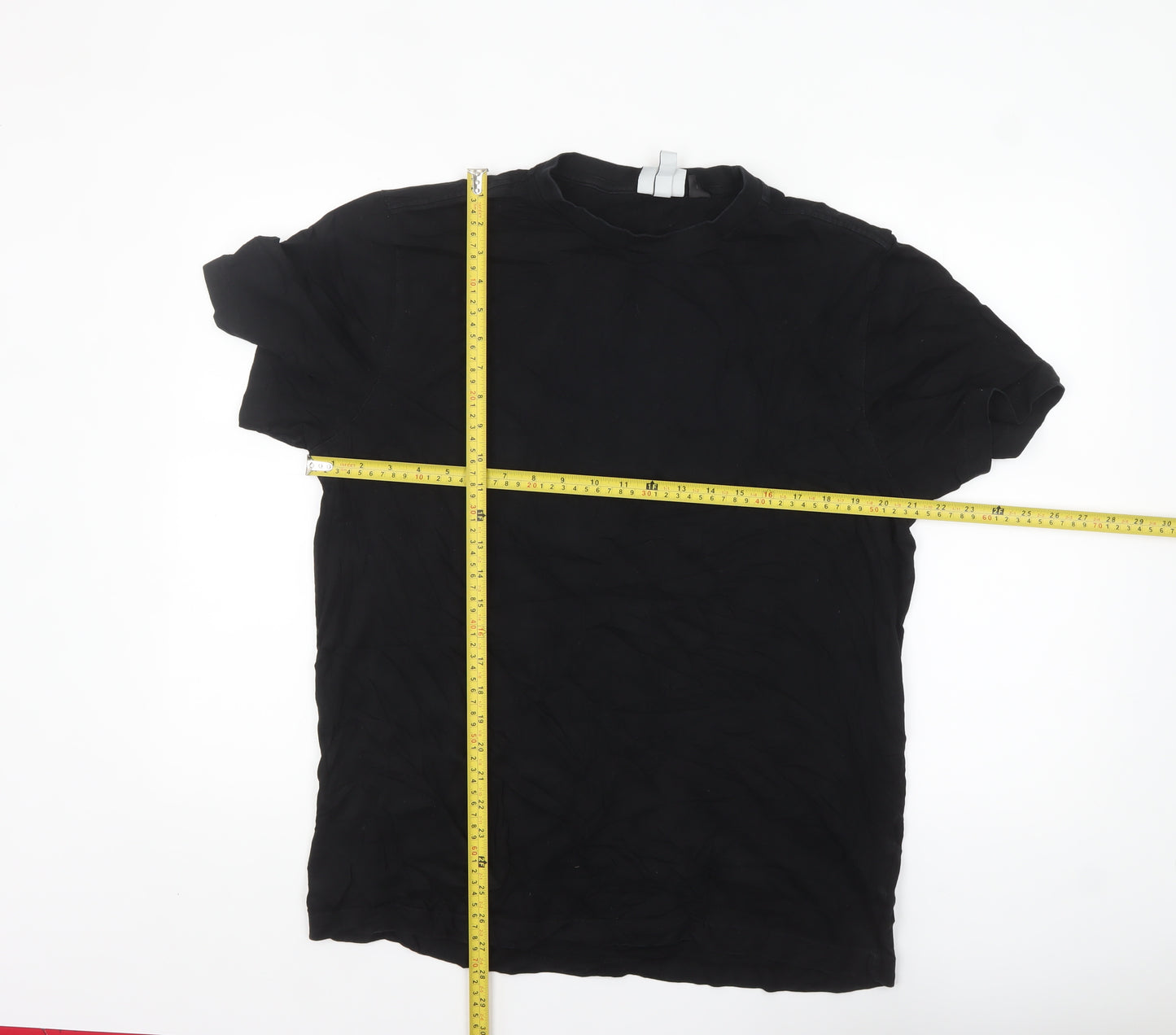 H&M Men's Black Cotton Crew Neck Regular Fit T-Shirt Size L
