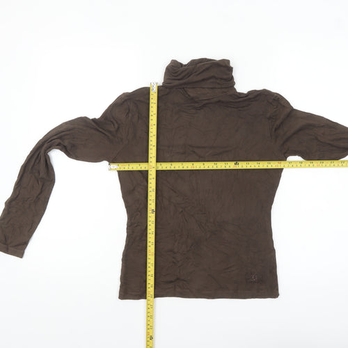 Trussardi Jeans Women's Brown Roll Neck Long Sleeve Top M