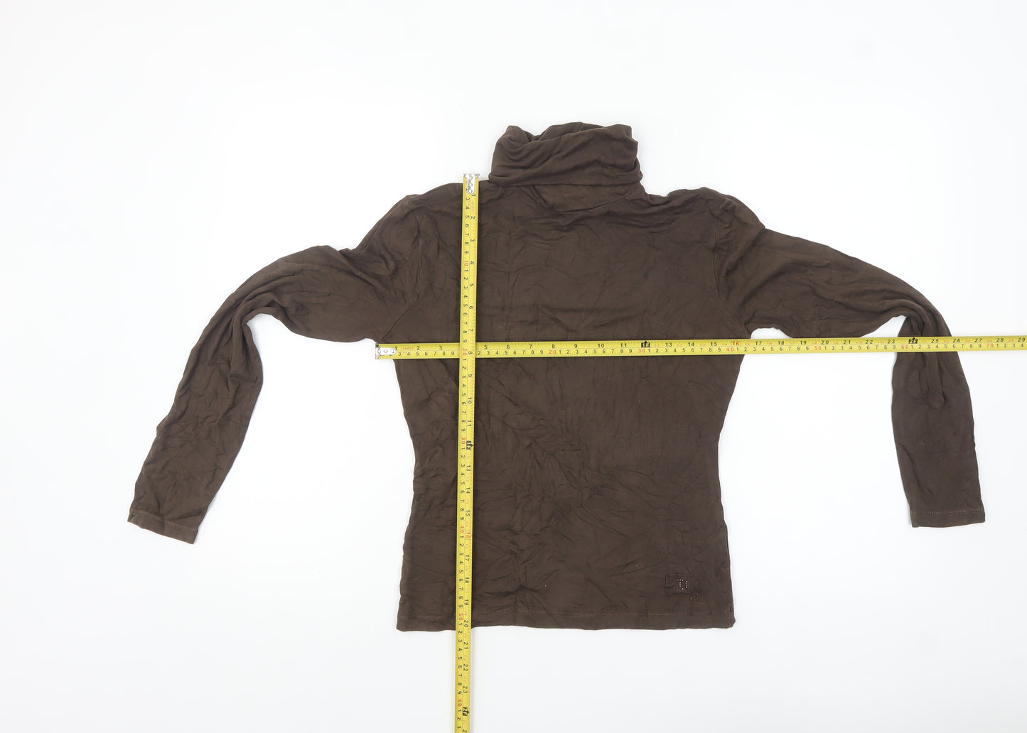 Trussardi Jeans Women's Brown Roll Neck Long Sleeve Top M