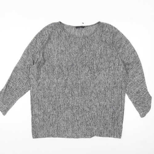 COS Women's Grey Knit Long Sleeve Relaxed Fit Blouse Size S