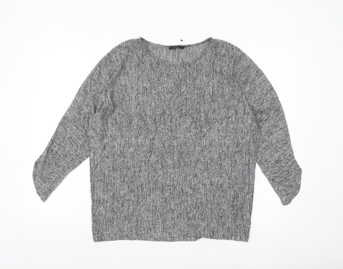 COS Women's Grey Knit Long Sleeve Relaxed Fit Blouse Size S