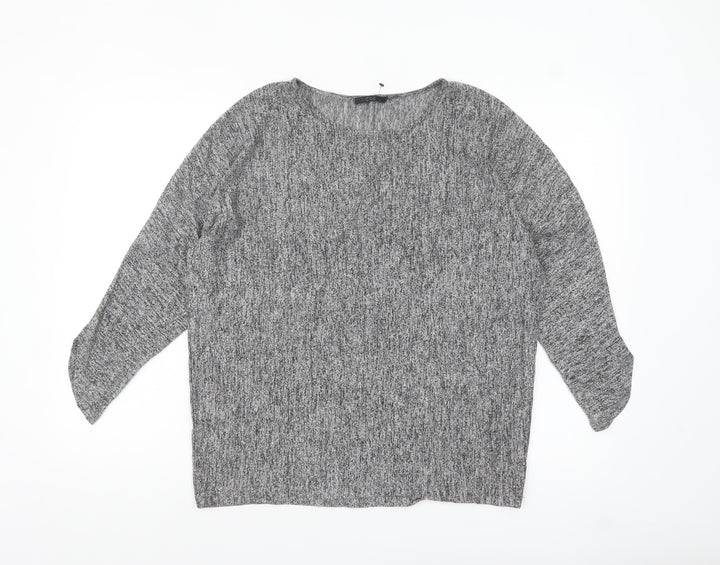 COS Women's Grey Knit Long Sleeve Relaxed Fit Blouse Size S