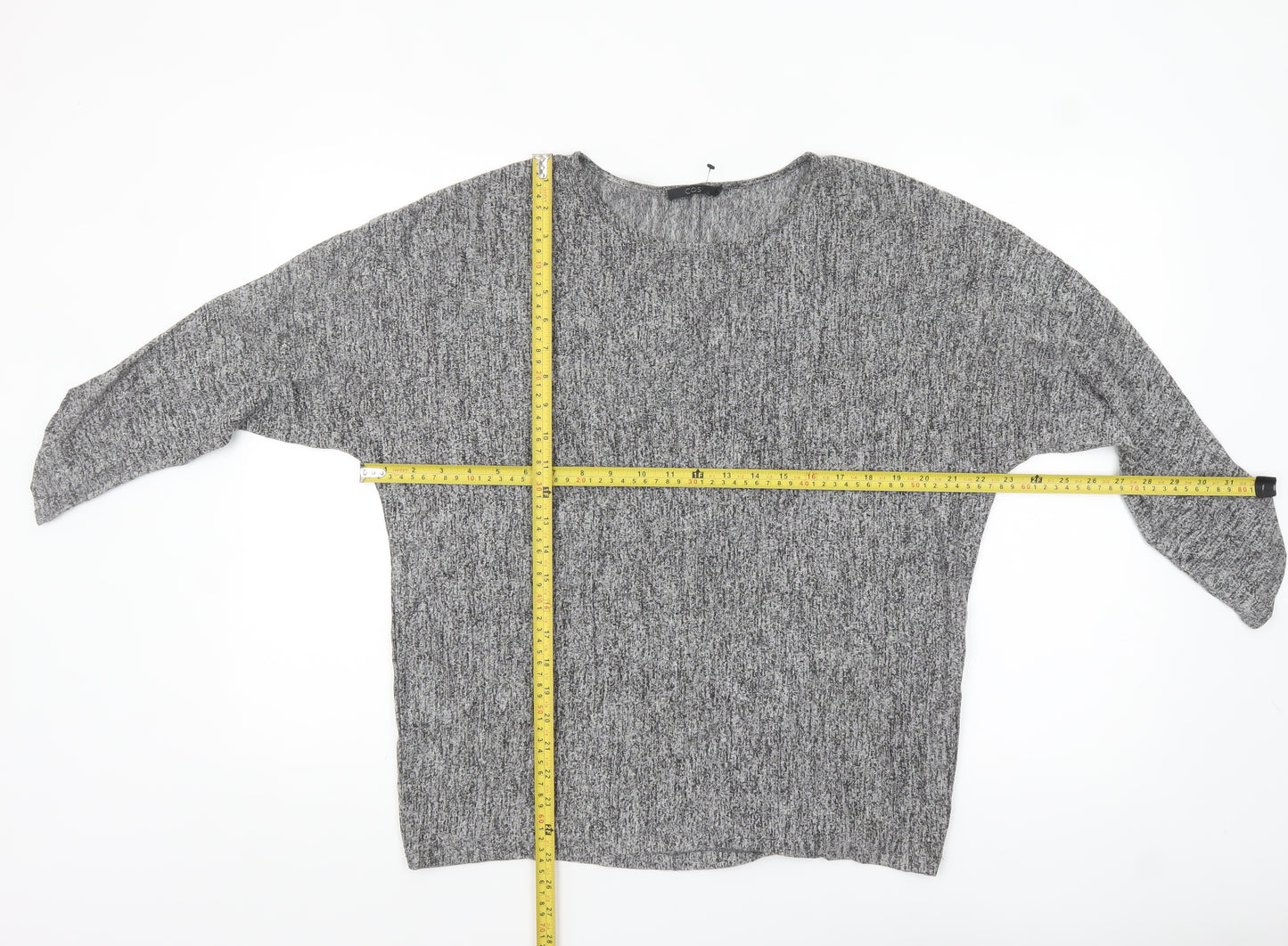 COS Women's Grey Knit Long Sleeve Relaxed Fit Blouse Size S