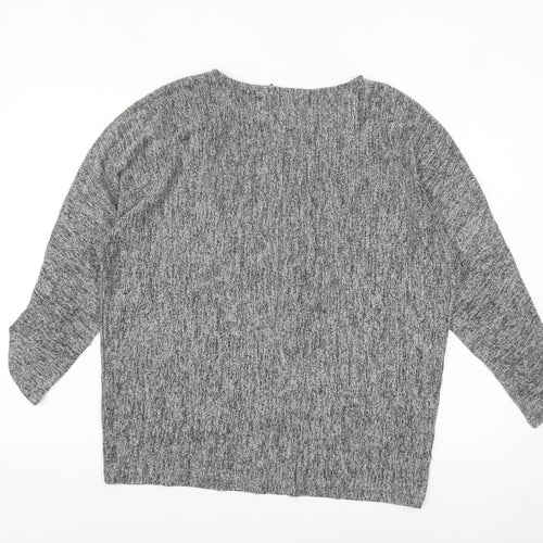 COS Women's Grey Knit Long Sleeve Relaxed Fit Blouse Size S