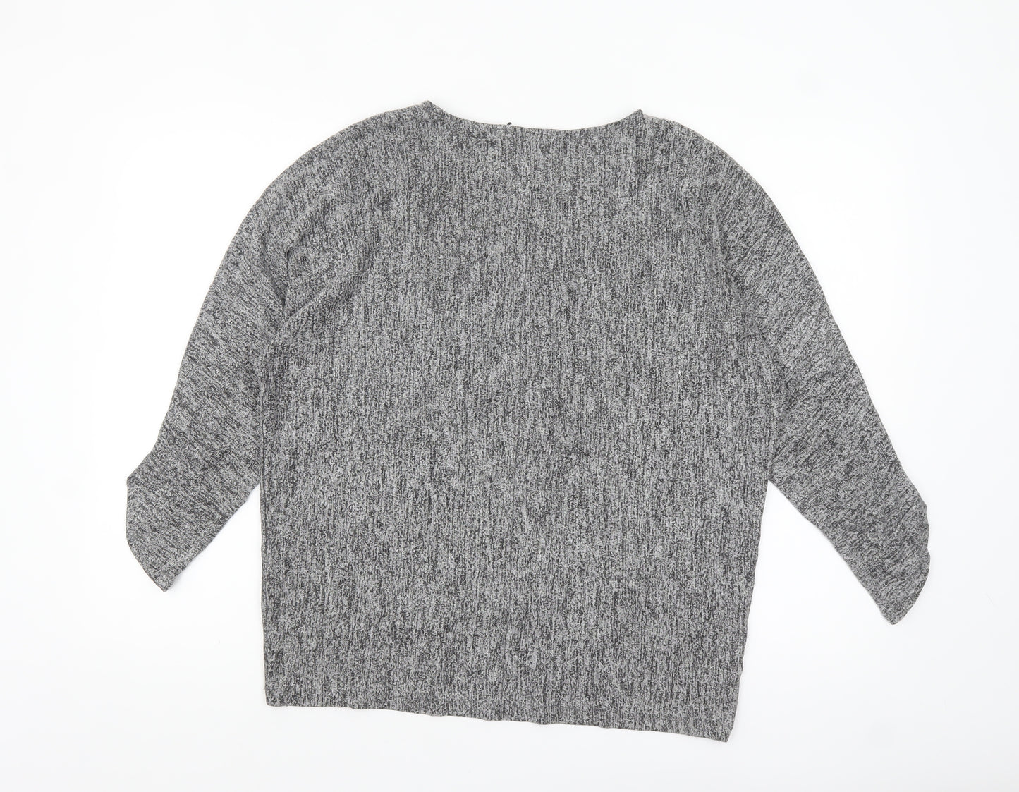 COS Women's Grey Knit Long Sleeve Relaxed Fit Blouse Size S