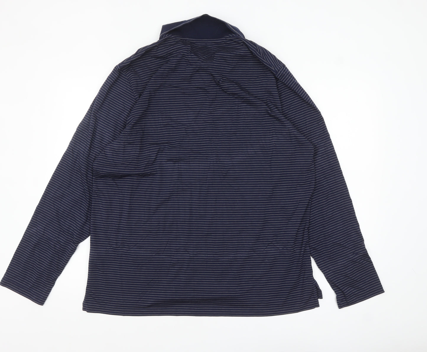 Rohan Men's Blue Striped Long Sleeve Polo Shirt XL