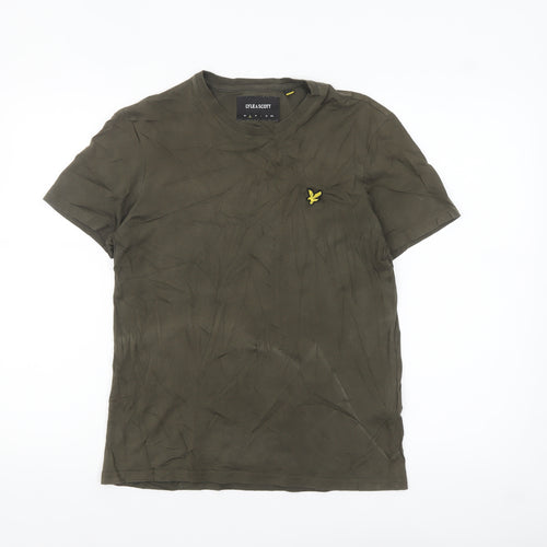 Lyle & Scott Men's Khaki Crew Neck Cotton T-Shirt Size M