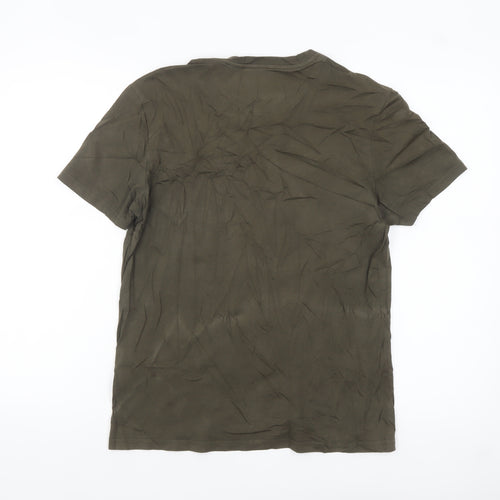 Lyle & Scott Men's Khaki Crew Neck Cotton T-Shirt Size M