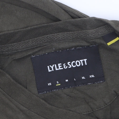 Lyle & Scott Men's Khaki Crew Neck Cotton T-Shirt Size M