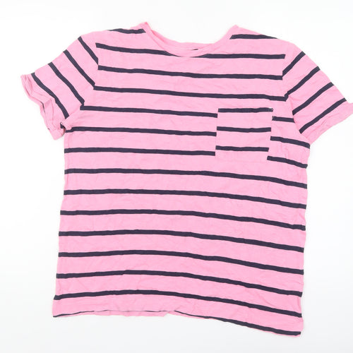 Marks and Spencer Women’s Pink Striped Cotton T-Shirt Size 12