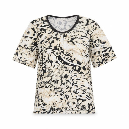 Front view of Betty Barclay Women’s Multicoloured Animal Print Viscose Top, size UK 12