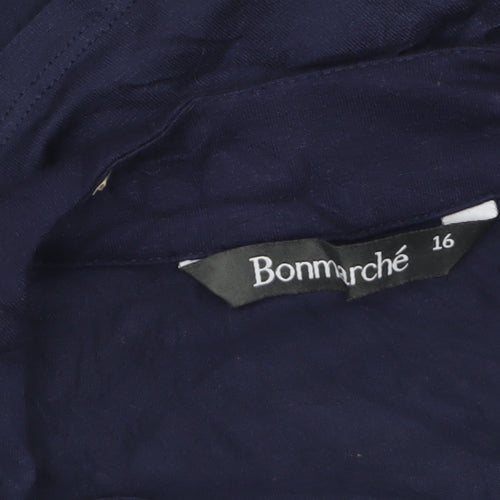 Bonmarché Women’s Blue Short Sleeve Tunic Blouse Size 16