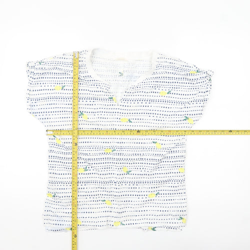 White Stuff Womens White Lemon Print Cotton Tunic Blouse Size 12
