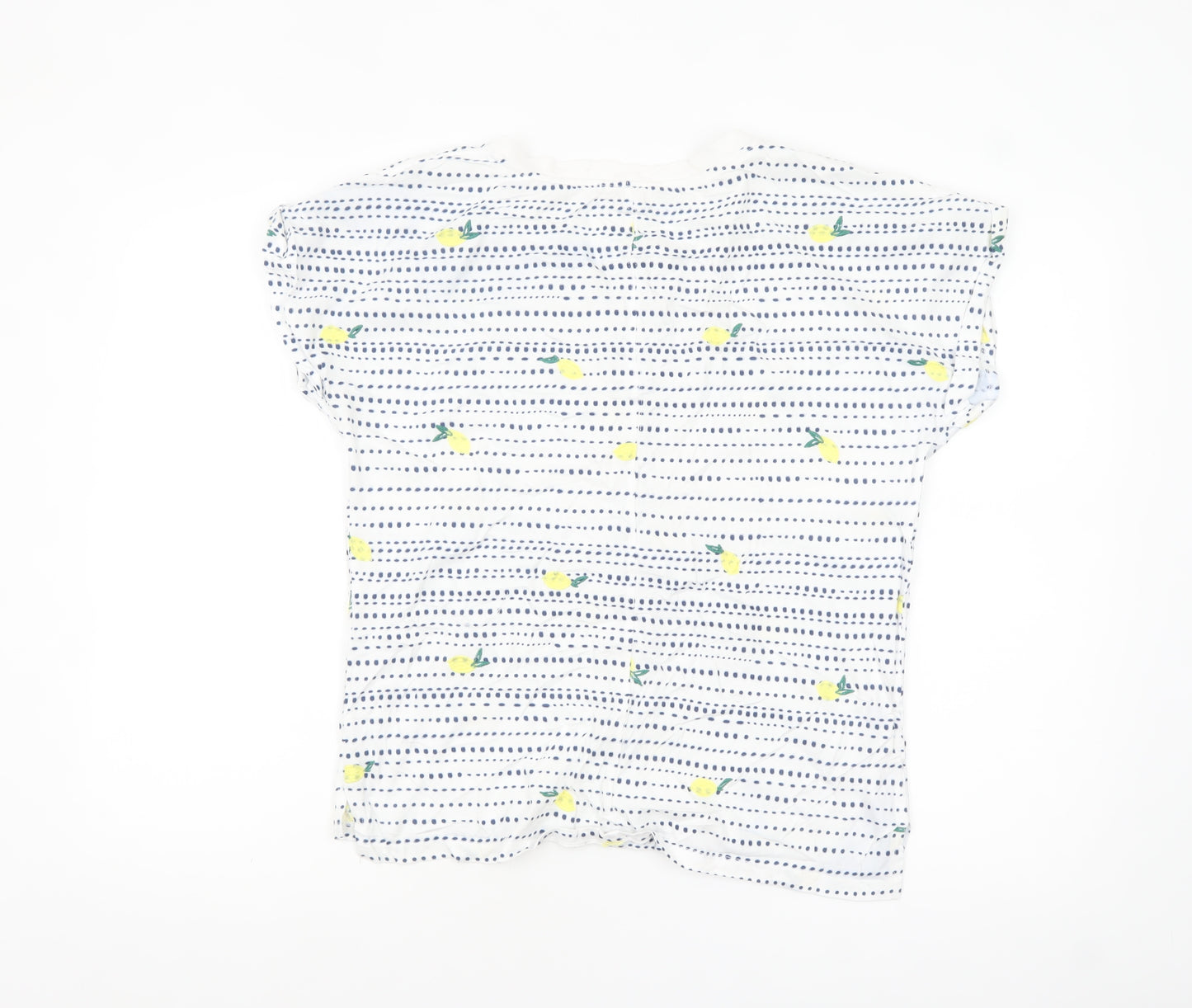 White Stuff Womens White Lemon Print Cotton Tunic Blouse Size 12
