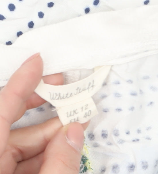 White Stuff Womens White Lemon Print Cotton Tunic Blouse Size 12