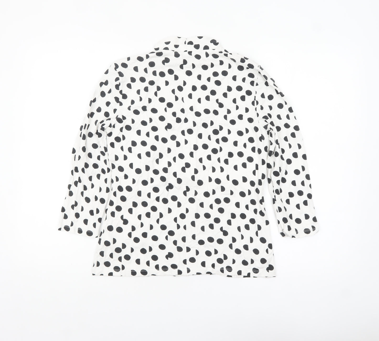Hobbs Women’s White Polka Dot Wrap Blouse M Viscose Jersey