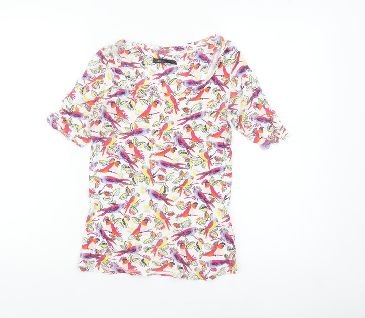 Marks and Spencer Women’s Multicoloured Bird Print Cotton T-Shirt Size 8