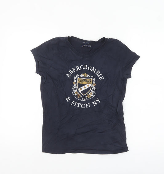 Abercrombie & Fitch Women's Navy T-Shirt S Crew Neck Casual