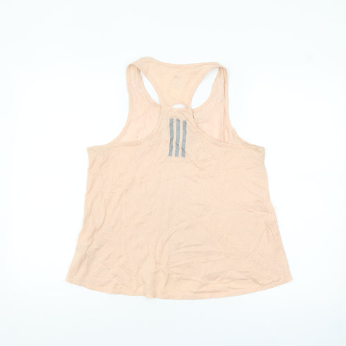 adidas Women Beige Climalite Running Tank Top Medium Lightweight