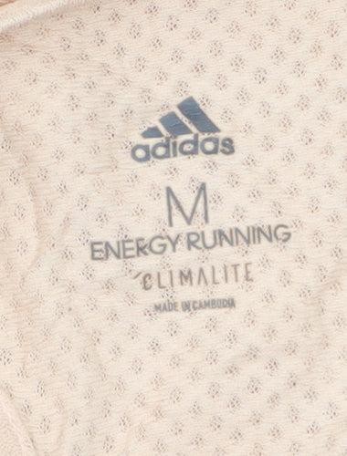 adidas Women Beige Climalite Running Tank Top Medium Lightweight