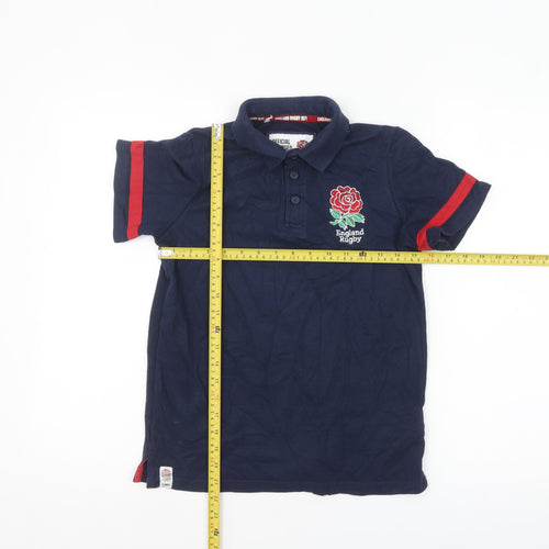 England Rugby Boys Navy Polo Shirt 13 Years Official Licensed Cotton