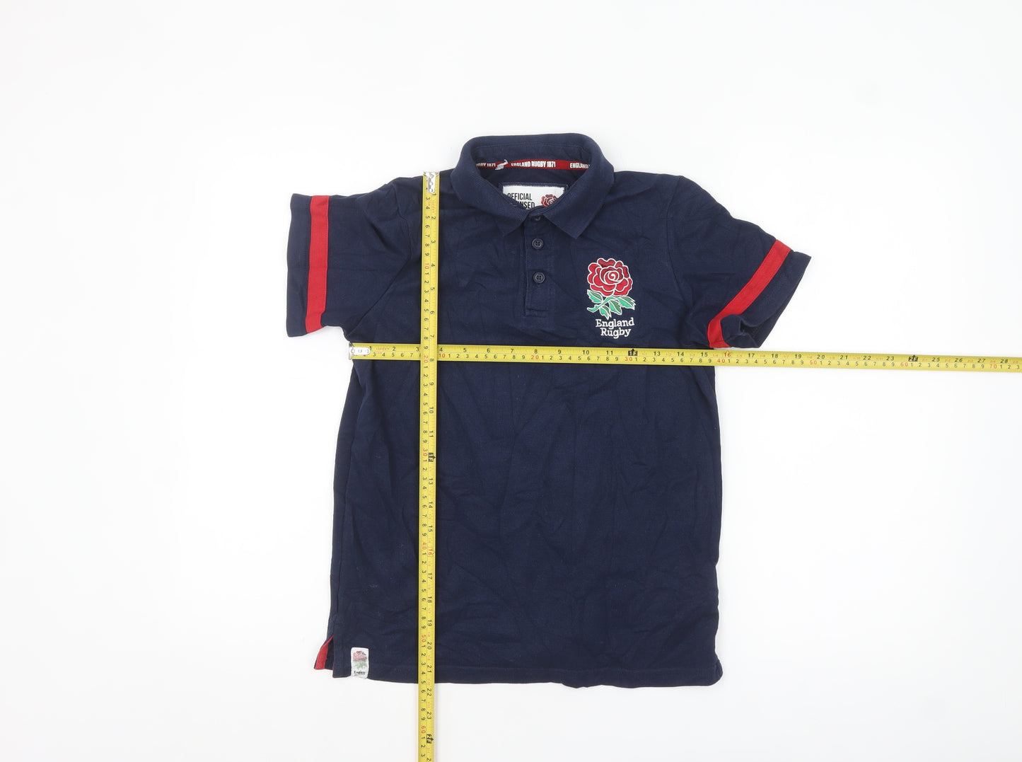 England Rugby Boys Navy Polo Shirt 13 Years Official Licensed Cotton
