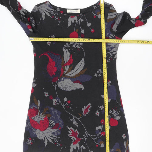 Lily and Me Womens Multicoloured Floral Shift Dress Size 12 Long Sleeve