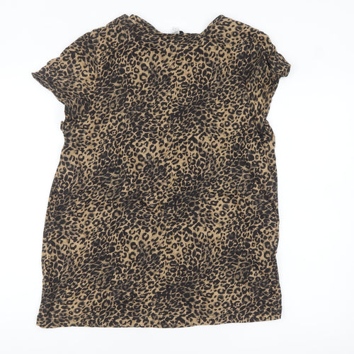 Next Women’s Brown Leopard Print Cotton Blouse Size 16