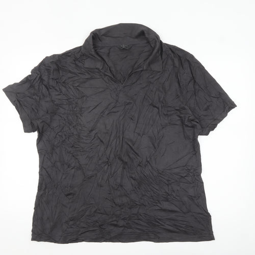 Marks and Spencer Mens Black 2XL Polo Shirt Cotton Blend