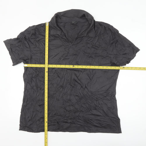 Marks and Spencer Mens Black 2XL Polo Shirt Cotton Blend