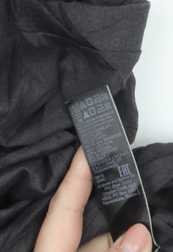Marks and Spencer Mens Black 2XL Polo Shirt Cotton Blend