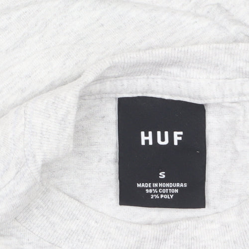 HUF Men’s Grey Long Sleeve Graphic Casual Top Size S