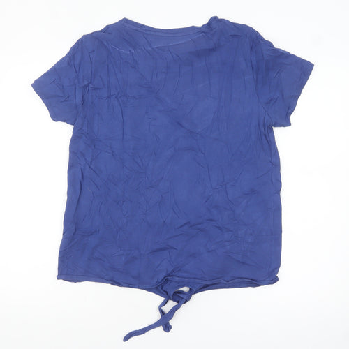 Harry Potter Women Blue Ravenclaw Sequin Cotton T-Shirt L