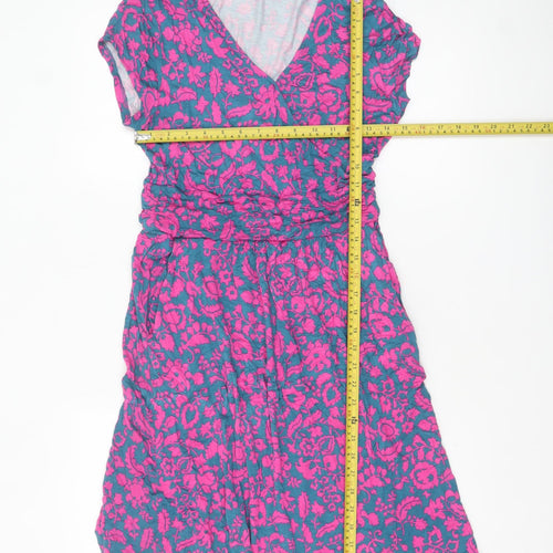 Boden Women Pink Floral Wrap Dress UK 12P Viscose Summer Style
