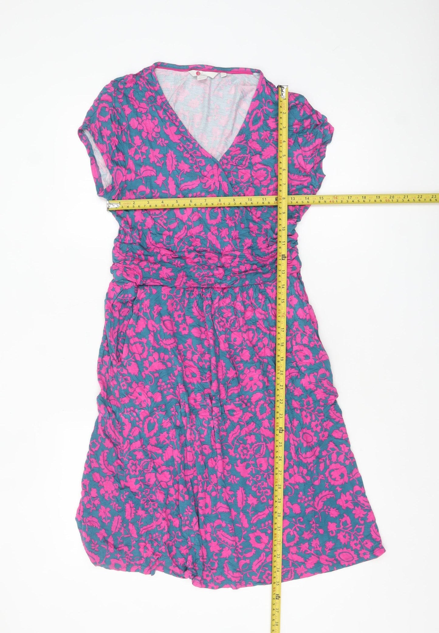 Boden Women Pink Floral Wrap Dress UK 12P Viscose Summer Style