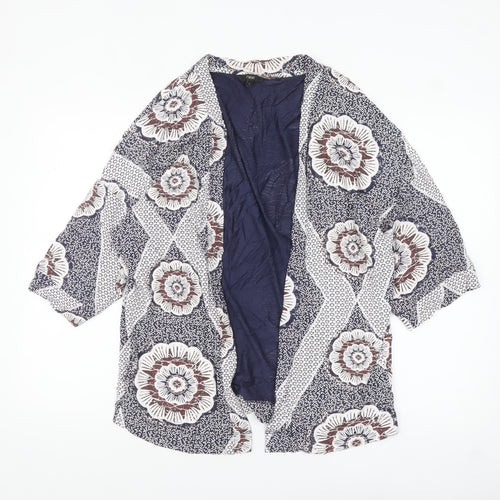 Next Women’s Blue Floral Kimono Jacket Size S Lightweight Boho Style