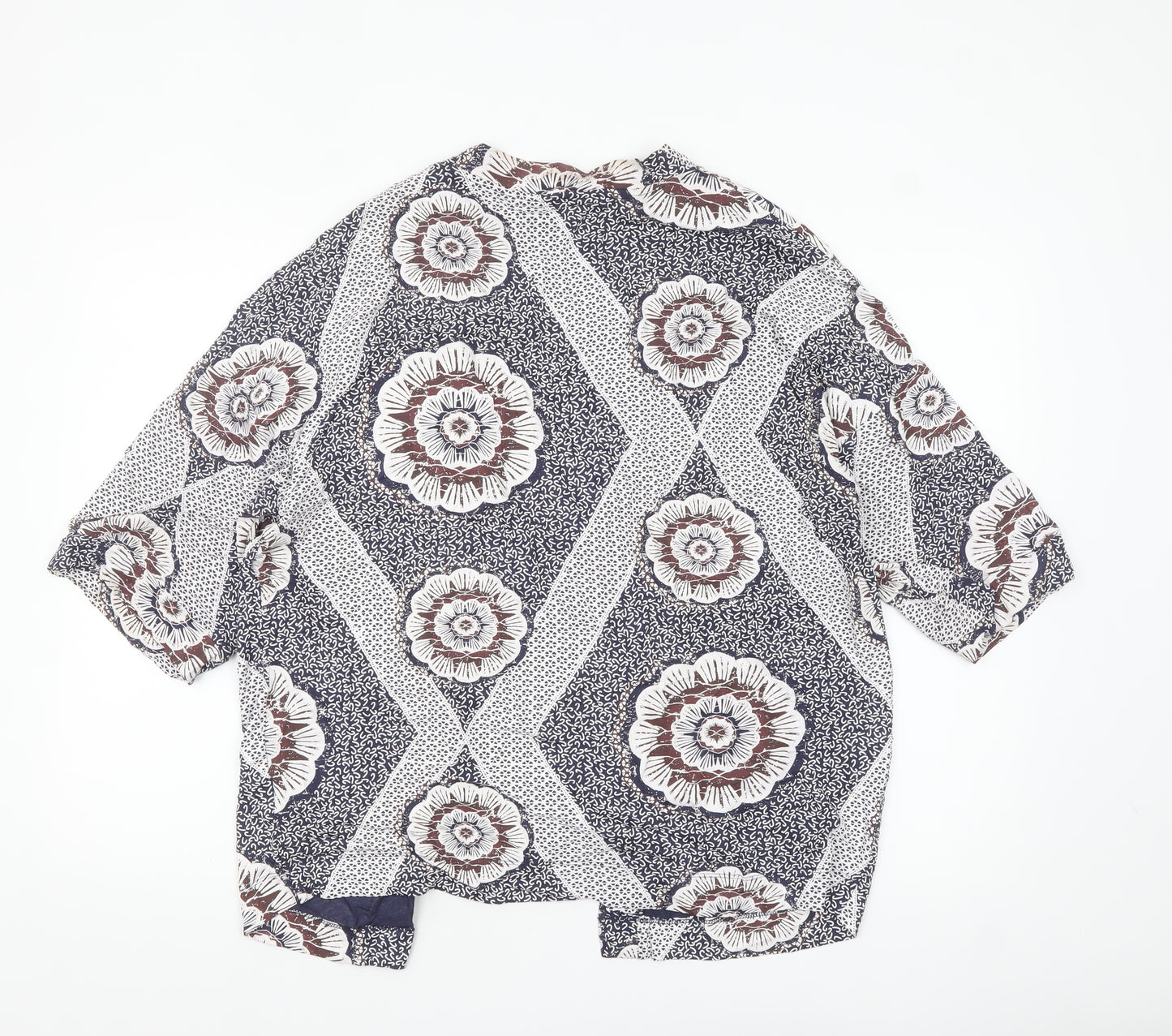 Next Women’s Blue Floral Kimono Jacket Size S Lightweight Boho Style