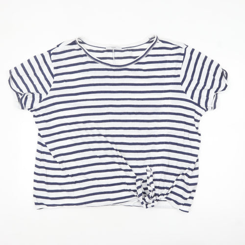 Next Women's Blue White Striped Tie Front T-Shirt Size 18