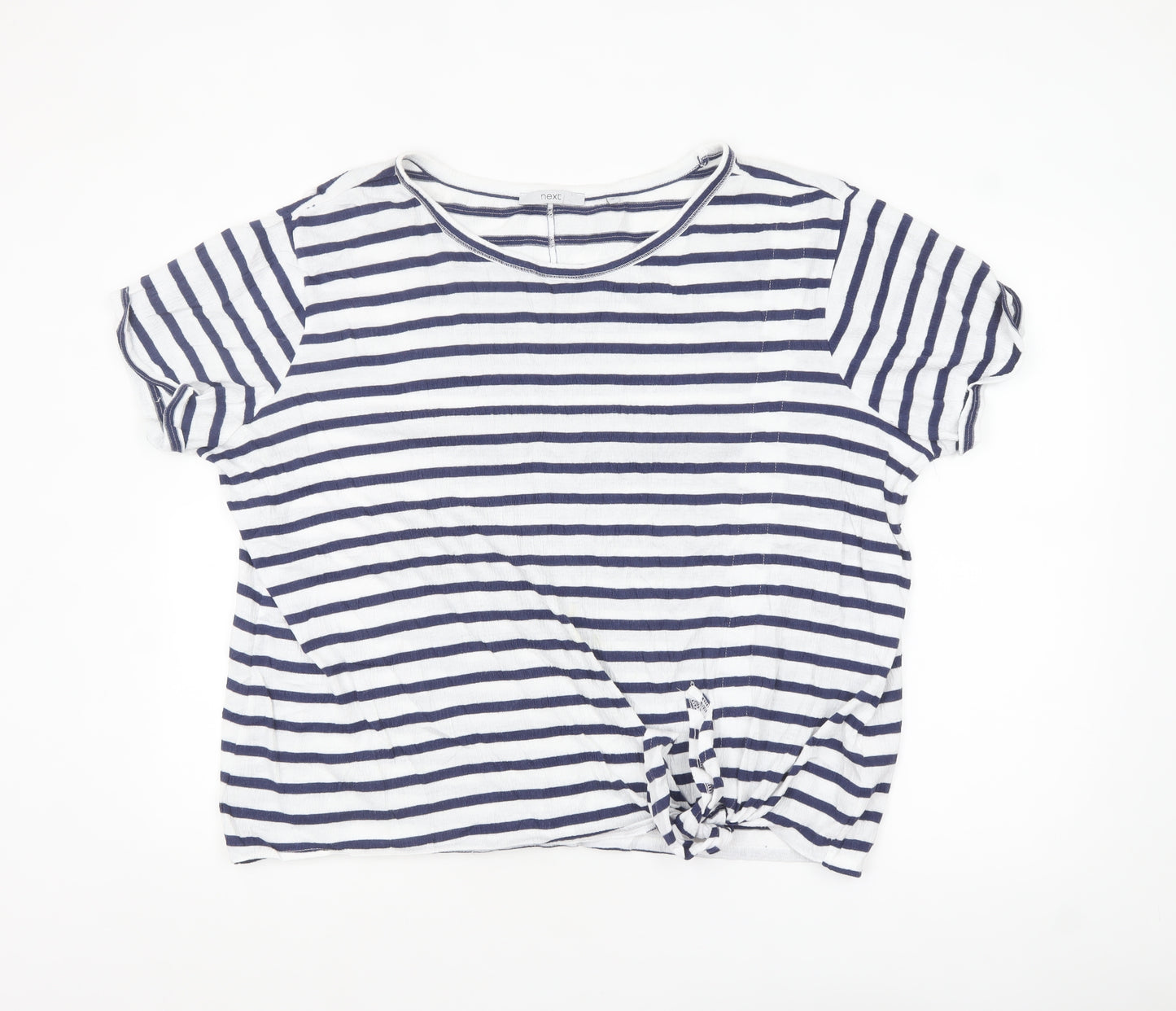 Next Women's Blue White Striped Tie Front T-Shirt Size 18