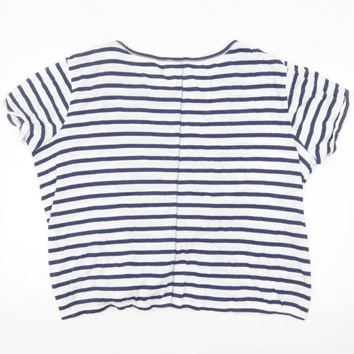 Next Women's Blue White Striped Tie Front T-Shirt Size 18