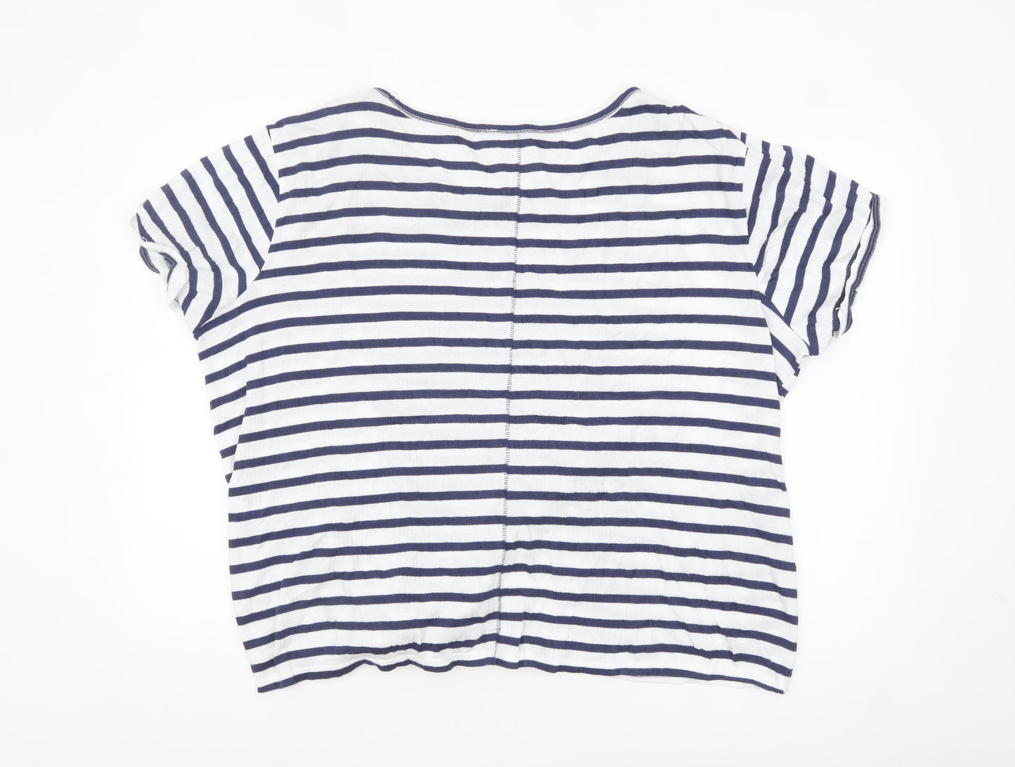 Next Women's Blue White Striped Tie Front T-Shirt Size 18