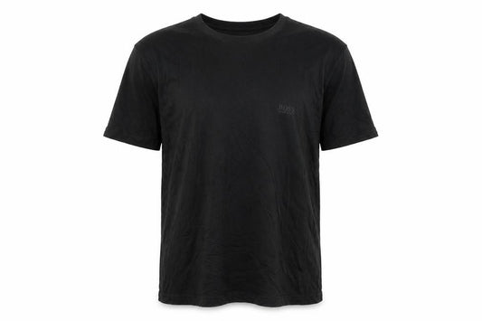 Front view of Hugo Boss Men's Black Cotton Crew Neck Regular Fit T-Shirt L