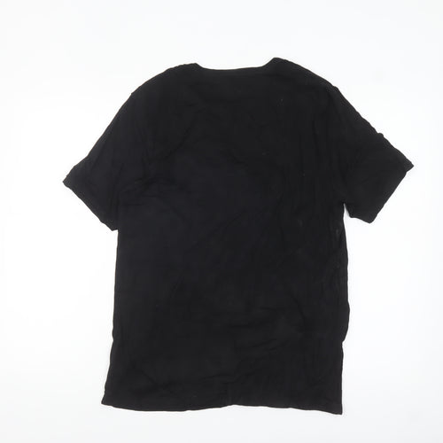 Hugo Boss Men's Black Cotton Crew Neck Regular Fit T-Shirt L