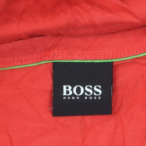 Hugo Boss Men's Red 2XL Crew Neck Cotton T-Shirt