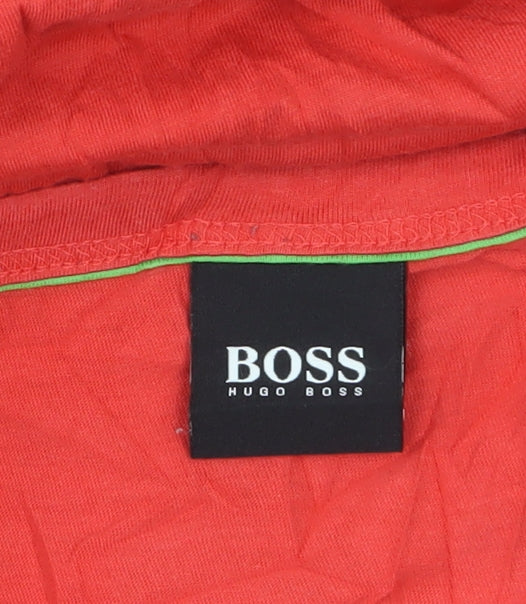 Hugo Boss Men's Red 2XL Crew Neck Cotton T-Shirt